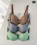 💎 Pack of 2 Luxury Ribbed Push-Up Bras – With Glam Charm 💎